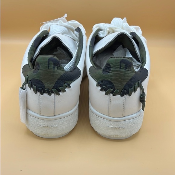 Coach White Sneakers C101 Low Top Sneaker White/Military Camo Size 13 - Picture 4 of 8